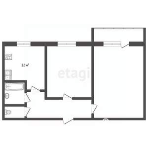 2-к квартира, на длительный срок, 46м2, 8/9 этаж