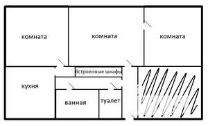 3-к квартира, на длительный срок, 61м2, 1/2 этаж