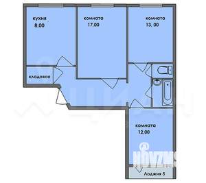 3-к квартира, на длительный срок, 68м2, 5/9 этаж