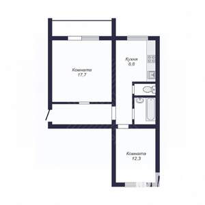 2-к квартира, на длительный срок, 52м2, 9/10 этаж