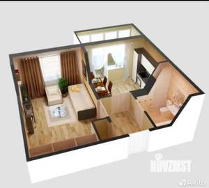 1-к квартира, на длительный срок, 40м2, 9/10 этаж