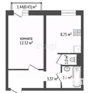 1-к квартира, на длительный срок, 32м2, 10/10 этаж
