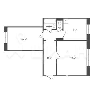 2-к квартира, на длительный срок, 56м2, 2/10 этаж