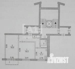 2-к квартира, вторичка, 54м2, 7/9 этаж