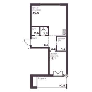1-к квартира, вторичка, 63м2, 1/9 этаж