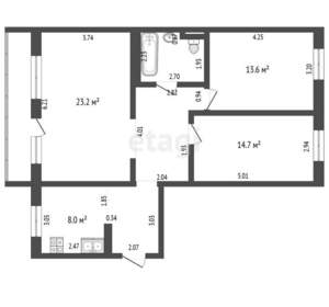 3-к квартира, вторичка, 80м2, 1/5 этаж