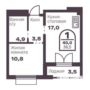 1-к квартира, вторичка, 37м2, 5/24 этаж