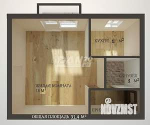1-к квартира, вторичка, 31м2, 3/5 этаж