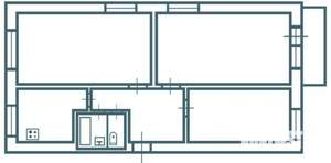 3-к квартира, вторичка, 63м2, 1/5 этаж