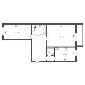 2-к квартира, вторичка, 77м2, 4/10 этаж