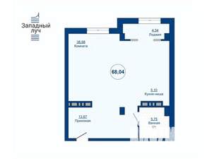 1-к квартира, вторичка, 68м2, 8/24 этаж
