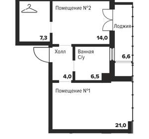 1-к квартира, вторичка, 53м2, 9/29 этаж