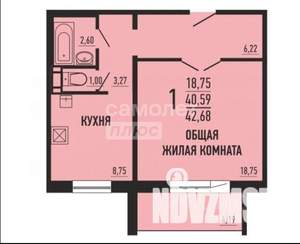 1-к квартира, вторичка, 41м2, 5/10 этаж