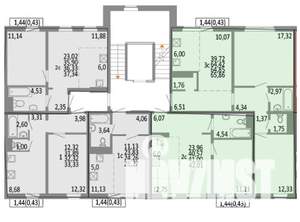 3-к квартира, строящийся дом, 65м2, 9/10 этаж
