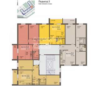 2-к квартира, сданный дом, 41м2, 3/10 этаж