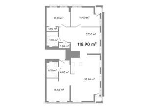 3-к квартира, строящийся дом, 119м2, 21/21 этаж