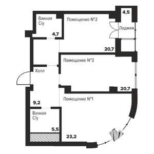 2-к квартира, строящийся дом, 84м2, 9/29 этаж