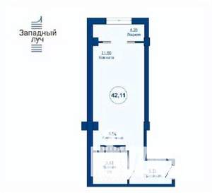 1-к квартира, вторичка, 42м2, 14/24 этаж