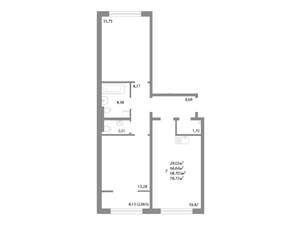 2-к квартира, строящийся дом, 69м2, 11/17 этаж