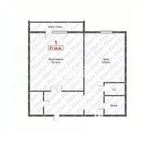 1-к квартира, вторичка, 41м2, 5/10 этаж