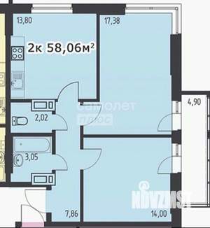 3-к квартира, вторичка, 59м2, 16/25 этаж