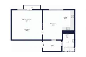 2-к квартира, вторичка, 42м2, 4/10 этаж