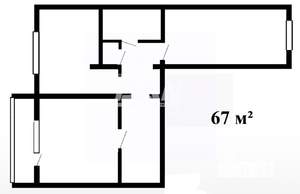 2-к квартира, вторичка, 67м2, 1/10 этаж