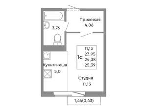 Студия квартира, вторичка, 24м2, 3/10 этаж