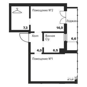 1-к квартира, вторичка, 53м2, 9/29 этаж