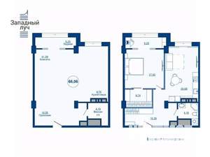 2-к квартира, вторичка, 66м2, 8/25 этаж