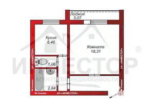 1-к квартира, вторичка, 41м2, 10/10 этаж