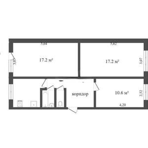 3-к квартира, вторичка, 62м2, 3/5 этаж