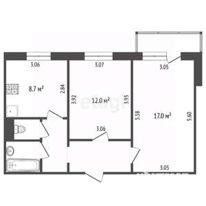 2-к квартира, вторичка, 50м2, 6/10 этаж