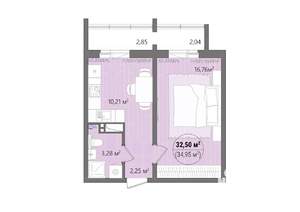 1-к квартира, вторичка, 38м2, 2/16 этаж