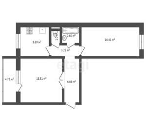 2-к квартира, вторичка, 58м2, 7/10 этаж