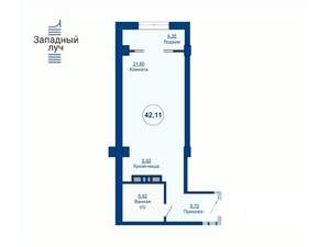 1-к квартира, вторичка, 42м2, 12/25 этаж