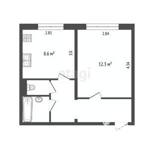 1-к квартира, вторичка, 32м2, 1/10 этаж