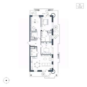 2-к квартира, вторичка, 127м2, 3/7 этаж