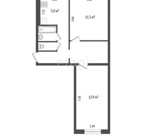 2-к квартира, вторичка, 44м2, 1/5 этаж