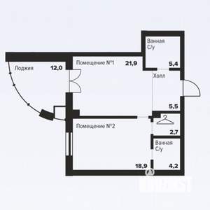 2-к квартира, сданный дом, 71м2, 14/30 этаж