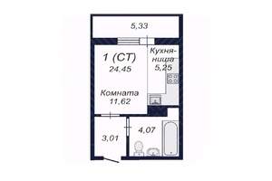 Студия квартира, вторичка, 24м2, 11/18 этаж