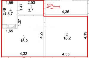 2-к квартира, вторичка, 42м2, 5/10 этаж