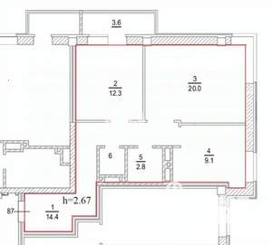 2-к квартира, вторичка, 60м2, 11/17 этаж