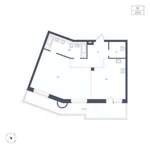 1-к квартира, вторичка, 86м2, 7/9 этаж