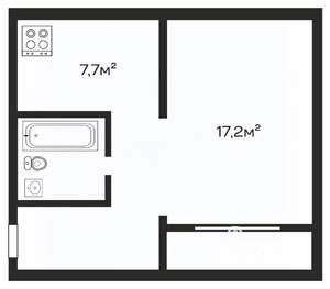 1-к квартира, вторичка, 32м2, 5/5 этаж