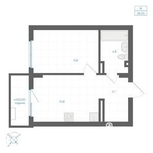 1-к квартира, вторичка, 37м2, 7/10 этаж