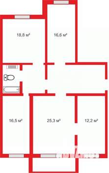 4-к квартира, вторичка, 128м2, 11/11 этаж