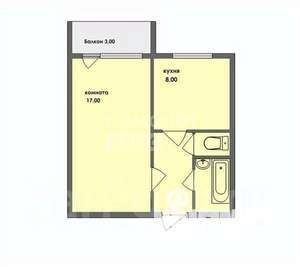 1-к квартира, вторичка, 32м2, 8/9 этаж