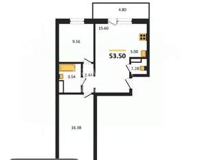 2-к квартира, вторичка, 54м2, 4/10 этаж