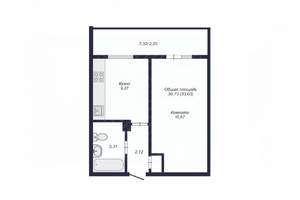 1-к квартира, вторичка, 33м2, 2/10 этаж